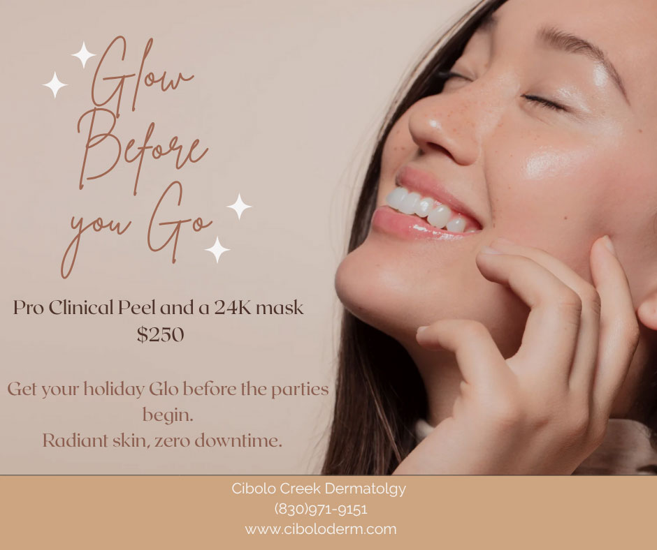 Cibolo Creek Dermatology Group November special: Pro Clinical Peel and a 24K mask for $250