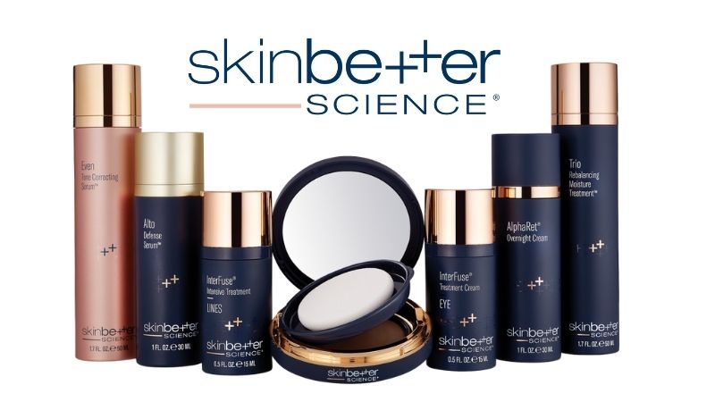 product line up of skinbetter science with company logo